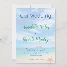 Einladung zum Hochzeitsfeiern am Strand mit Starfi