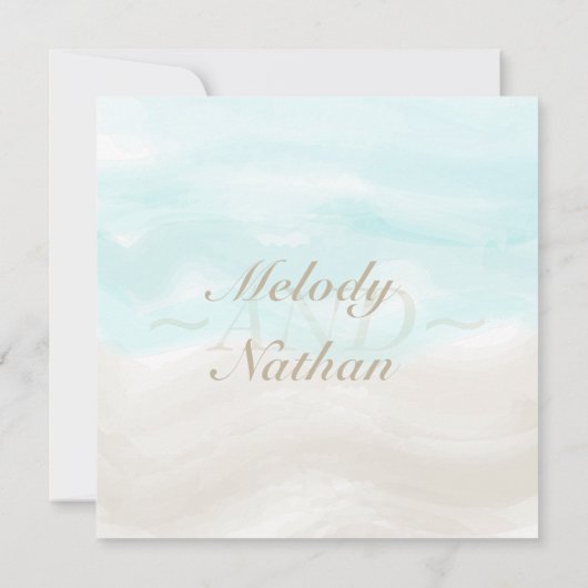 Einladung zum Hochzeitsfeiern am tropischen Strand (Rückseite)