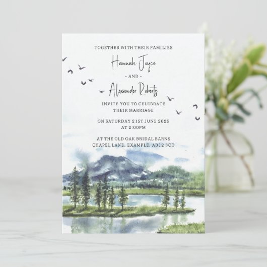 Einladung zum Hochzeitsfeiern an den großen Seen (Stehend Vorderseite)