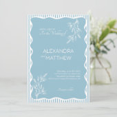 Einladung zum Hochzeitsfeiern an der blauen Grenze (Stehend Vorderseite)