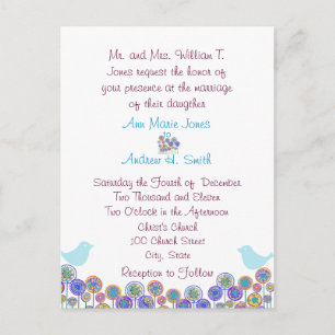 Einladung zum Hochzeitsfeiern Aqua Blue & Plum Wir