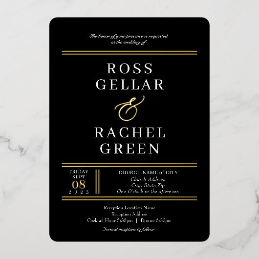 Einladung zum Hochzeitsfeiern: Art Deco (Vorderseite)