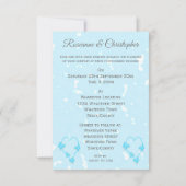 Einladung zum Hochzeitsfeiern Blaues Herz und Schm (Rückseite)