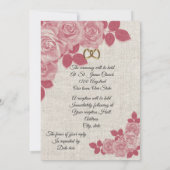 Einladung zum Hochzeitsfeiern Burgund Rose auf Lei (Rückseite)