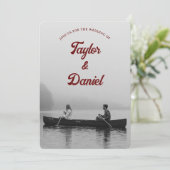 Einladung zum Hochzeitsfeiern Custom Foto (Stehend Vorderseite)