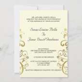 Einladung zum Hochzeitsfeiern - Goldene Wirbel und (Rückseite)