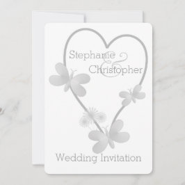 Einladung zum Hochzeitsfeiern - Herz und Schmetter