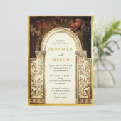 Einladung zum Hochzeitsfeiern im bezaubernden Gart (Stehend Vorderseite)