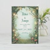 Einladung zum Hochzeitsfeiern im bezaubernden Gart (Stehend Vorderseite)