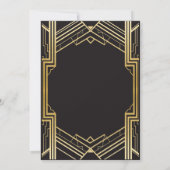 Einladung zum Hochzeitsfeiern im Black & Gold Deco (Rückseite)