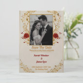 Einladung zum Hochzeitsfeiern im Foto (Stehend Vorderseite)