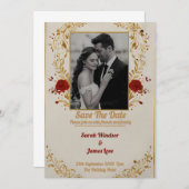 Einladung zum Hochzeitsfeiern im Foto (Vorne/Hinten)