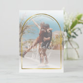 Einladung zum Hochzeitsfeiern im Foto (Stehend Vorderseite)