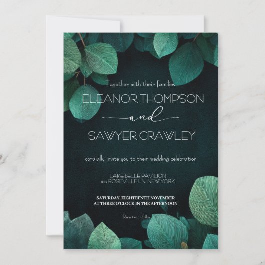 Einladung zum Hochzeitsfeiern im Grünen Garten (Vorderseite)