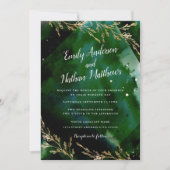 Einladung zum Hochzeitsfeiern im Grünen Smaragdgrü (Vorderseite)