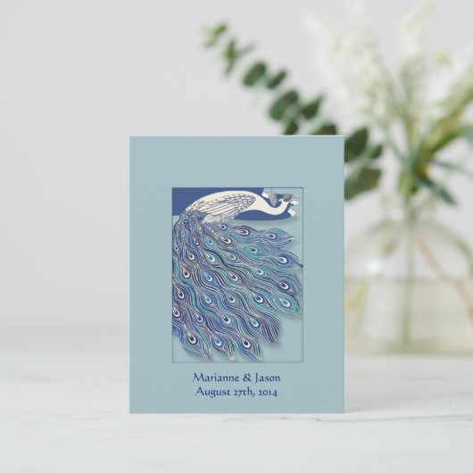 Einladung zum Hochzeitsfeiern im Jugendstil (Stehend Vorderseite)