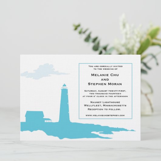 Einladung zum Hochzeitsfeiern im Leuchtturm (Stehend Vorderseite)