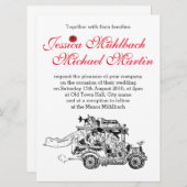 Einladung zum Hochzeitsfeiern im Retro-Auto 16,5 c (Vorne/Hinten)