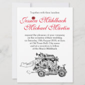 Einladung zum Hochzeitsfeiern im Retro-Auto 16,5 c (Vorderseite)