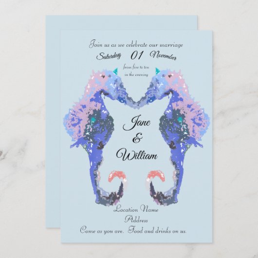 Einladung zum Hochzeitsfeiern im Seepferd (Vorne/Hinten)