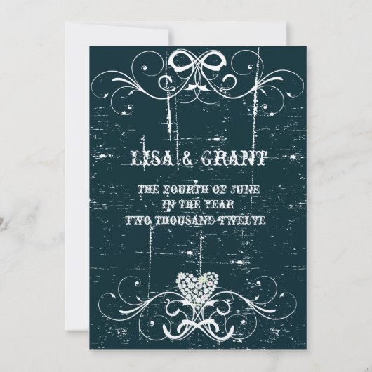 Einladung zum Hochzeitsfeiern im Shabby Chic (Rückseite)