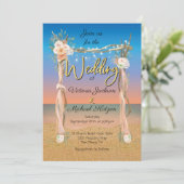 Einladung zum Hochzeitsfeiern im tropischen Strand (Stehend Vorderseite)