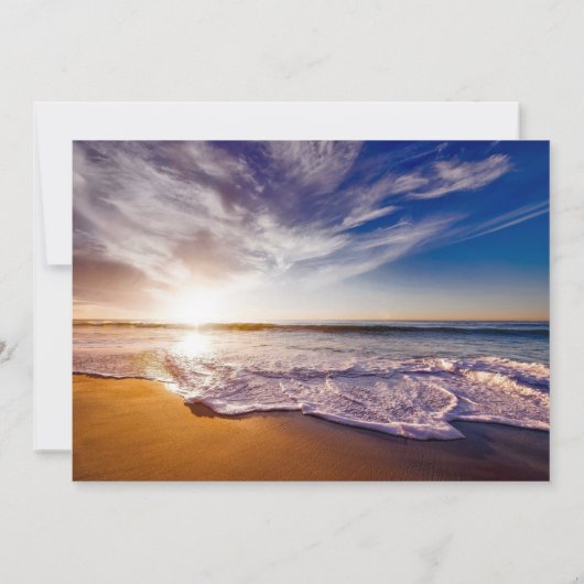 Einladung zum Hochzeitsfeiern im tropischen Sunset (Rückseite)