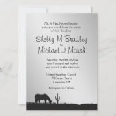 Einladung zum Hochzeitsfeiern im Western (Vorderseite)