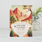 Einladung zum Hochzeitsfeiern im ZION Nationalpark (Stehend Vorderseite)