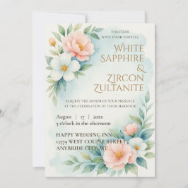 Einladung zum Hochzeitsfeiern in Blau und Blüte