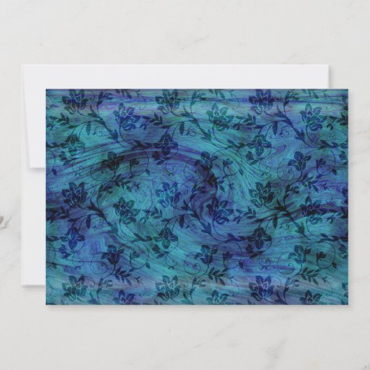 Einladung zum Hochzeitsfeiern in Blau und Silber (Rückseite)