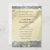 Einladung zum Hochzeitsfeiern in Burlap und Wood C (Vorderseite)