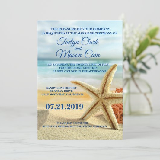 Einladung zum Hochzeitsfeiern in der tropischen Ho (Stehend Vorderseite)