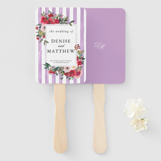 Einladung zum Hochzeitsfeiern in digitaler Lavende Fächer (Vorne und Hinten)