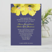 Einladung zum Hochzeitsfeiern in Gelb und Blau des (Stehend Vorderseite)
