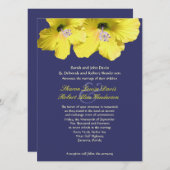 Einladung zum Hochzeitsfeiern in Gelb und Blau des (Vorne/Hinten)