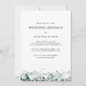 Einladung zum Hochzeitsfeiern in Grün und Gold (Vorderseite)