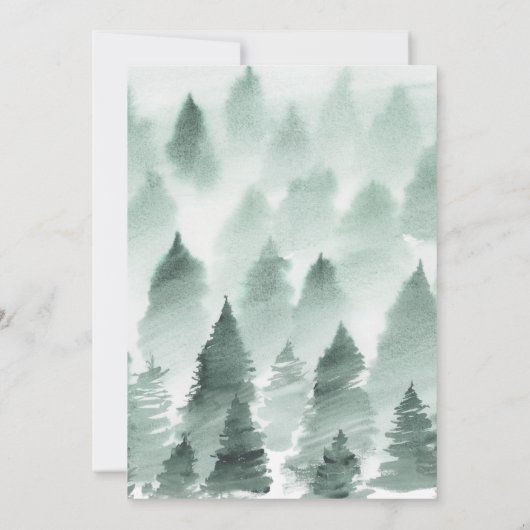 Einladung zum Hochzeitsfeiern in Grün und Gold (Rückseite)