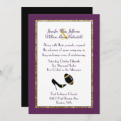 Einladung zum Hochzeitsfeiern in Pflaumen, Schwarz (Vorne/Hinten)