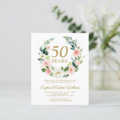 Einladung zum Hochzeitsfeiern in Rosa (Stehend Vorderseite)