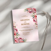 Einladung zum Hochzeitsfeiern in Rosa