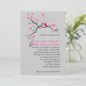 Einladung zum Hochzeitsfeiern in Rosa, Grau (Stehend Vorderseite)