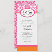 Einladung zum Hochzeitsfeiern in Rosa und Orange D (Vorne/Hinten)