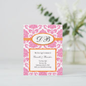 Einladung zum Hochzeitsfeiern in Rosa und Orange D (Stehend Vorderseite)