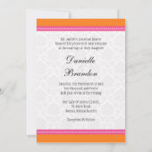 Einladung zum Hochzeitsfeiern in Rosa und Orange D (Rückseite)