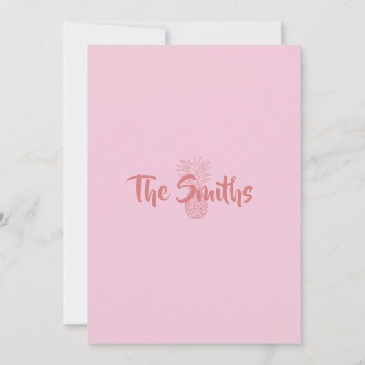 Einladung zum Hochzeitsfeiern in Rosa und Rot Anan (Rückseite)