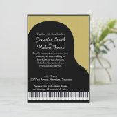 Einladung zum Hochzeitsfeiern in Schwarz und Gold (Stehend Vorderseite)