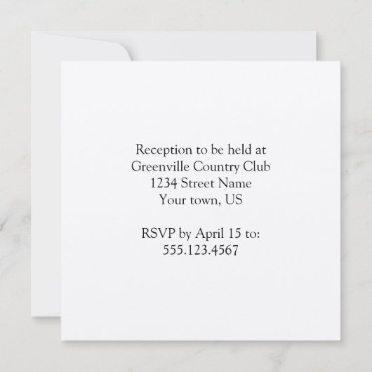 Einladung zum Hochzeitsfeiern in Schwarz und Silbe (Rückseite)