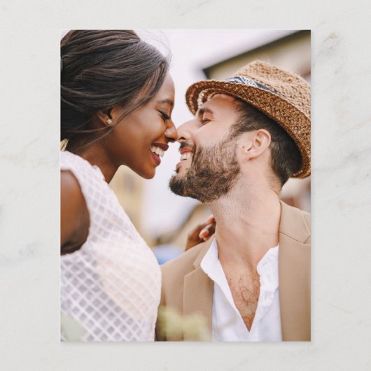 Einladung zum Hochzeitsfeiern in Schwarz-Weiß-Foto (Rückseite)