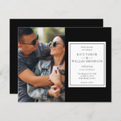 Einladung zum Hochzeitsfeiern in Schwarz-Weiß-Foto (Vorne/Hinten)